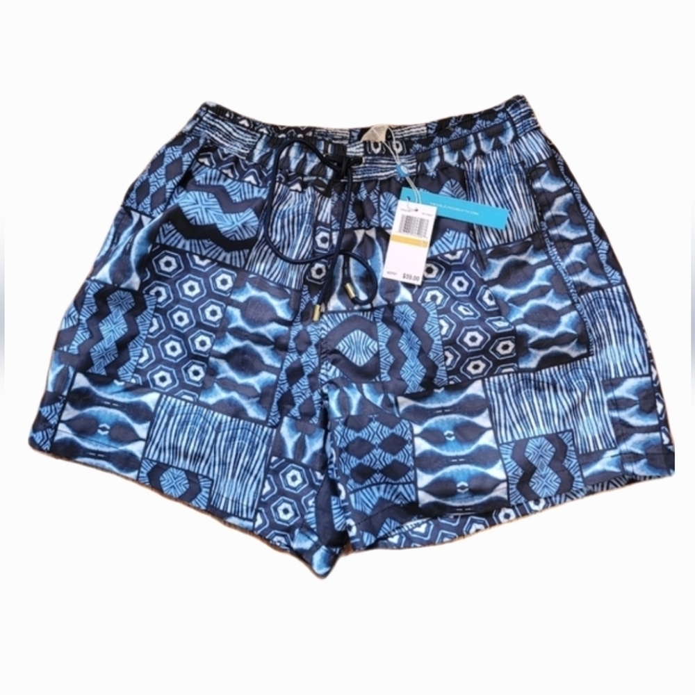 Bleu Rod Beattie Boys Swim Trunks Geometric Pattern NWT